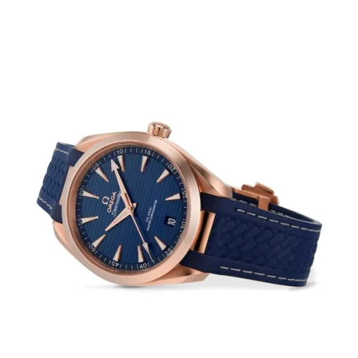 Omega Seamaster Aqua Terra Men Automatic Blue 18ct Rose Gold Watch O22052412103001 - gallery