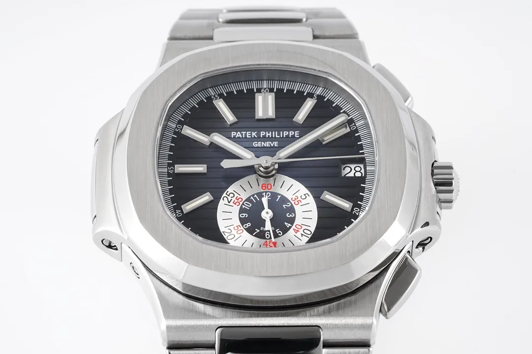 Patek Philippe 5980 Silver Chronograph Watch - gallery