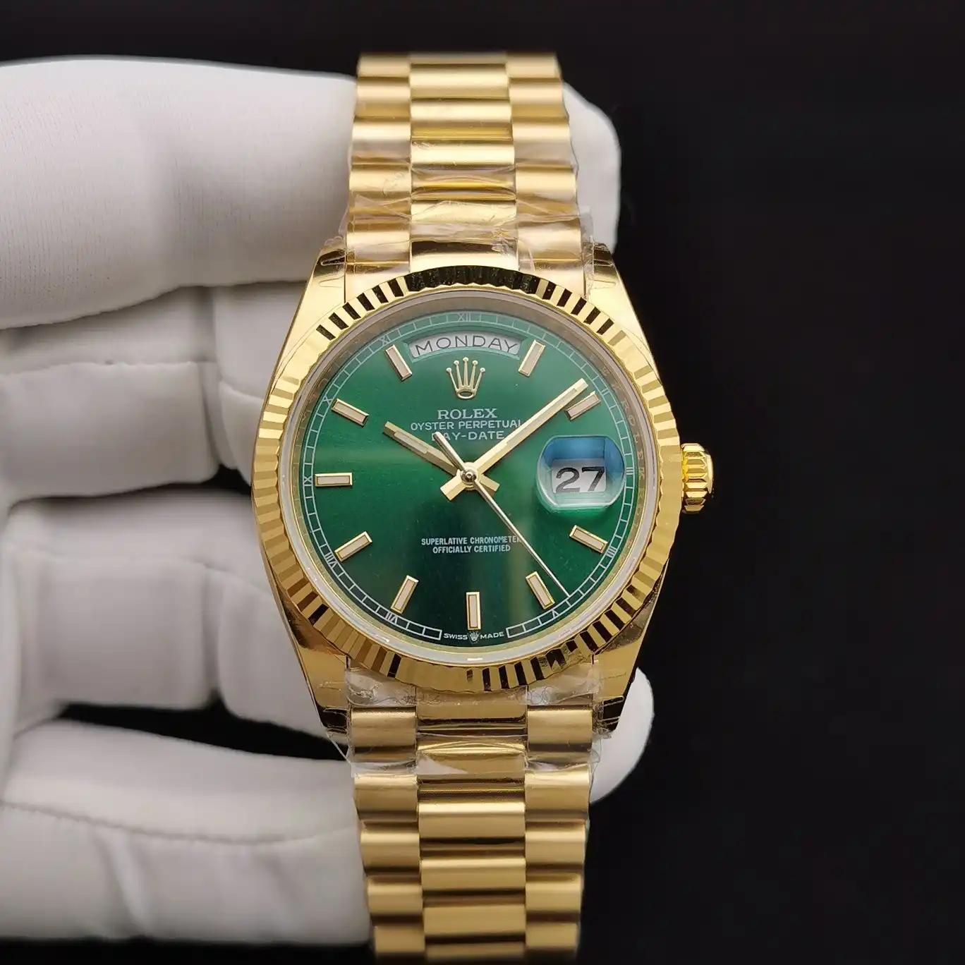 Rolex Day-Date II 36mm Green Dial 128238 - gallery