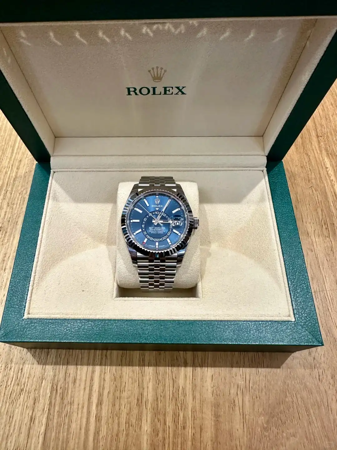 Rolex Sky Dweller Blue Dial White Gold Bezel Steel Jubilee 326934 - gallery