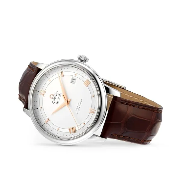Omega De Ville Men Automatic Silver Leather Watch O42413402002002 - gallery