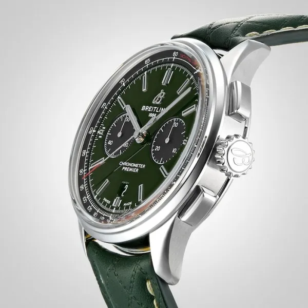 Breitling Premier Bentley Men Automatic Green Leather Watch AB0118A11L1X1 - gallery