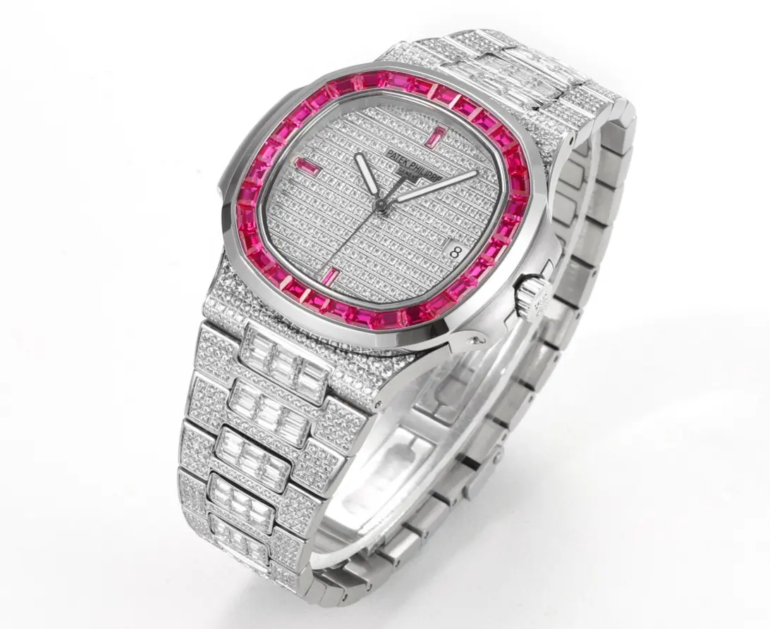Patek Philippe White Gold Ruby Nautilus Watch - gallery