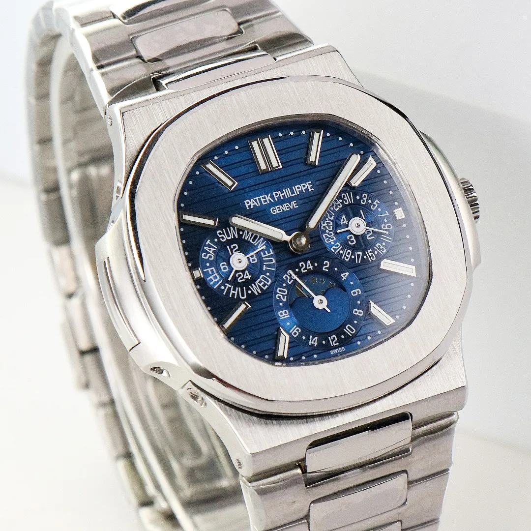 Patek Philippe Blue Nautilus Perpetual Watch - gallery