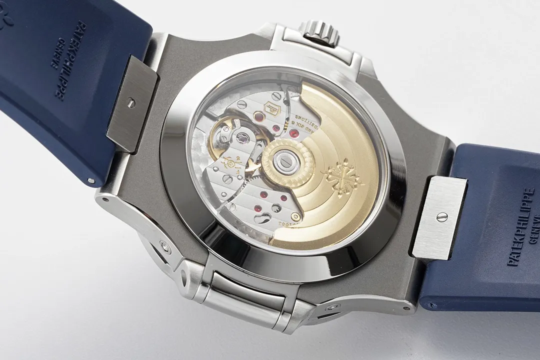 Patek Philippe Blue Nautilus Rubber Strap Watch - gallery