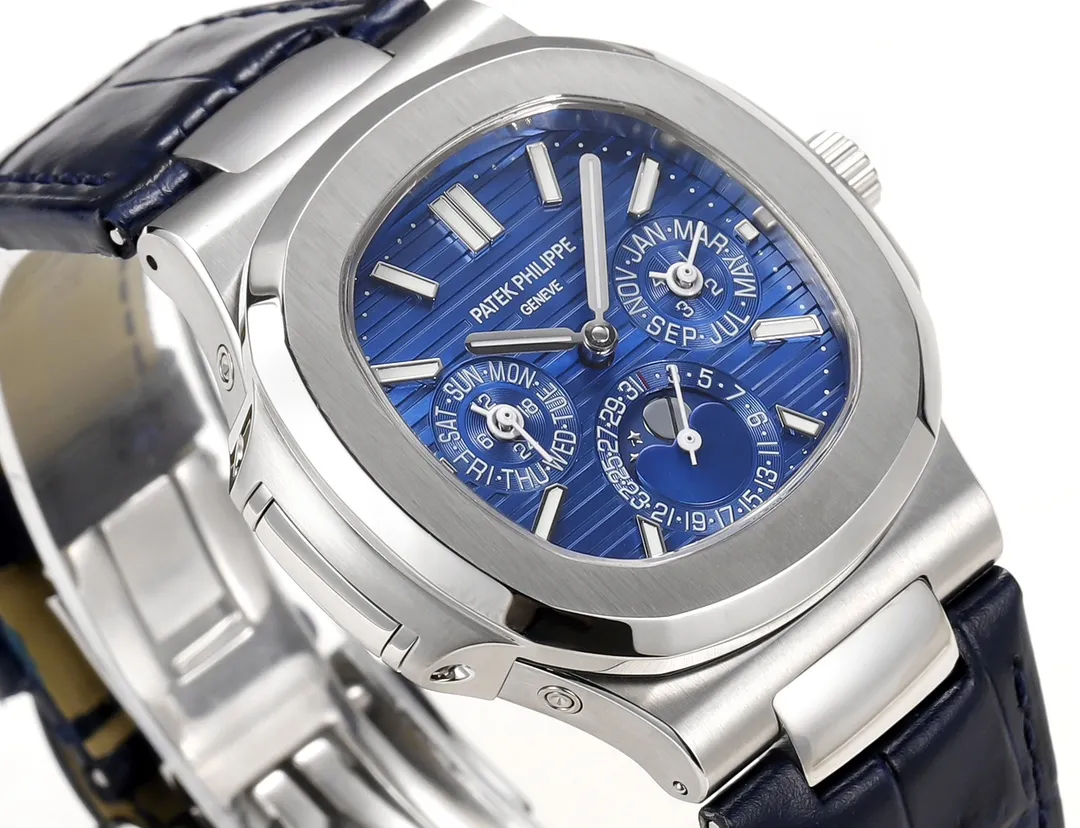 Patek Philippe Blue Nautilus Perpetual Watch - gallery