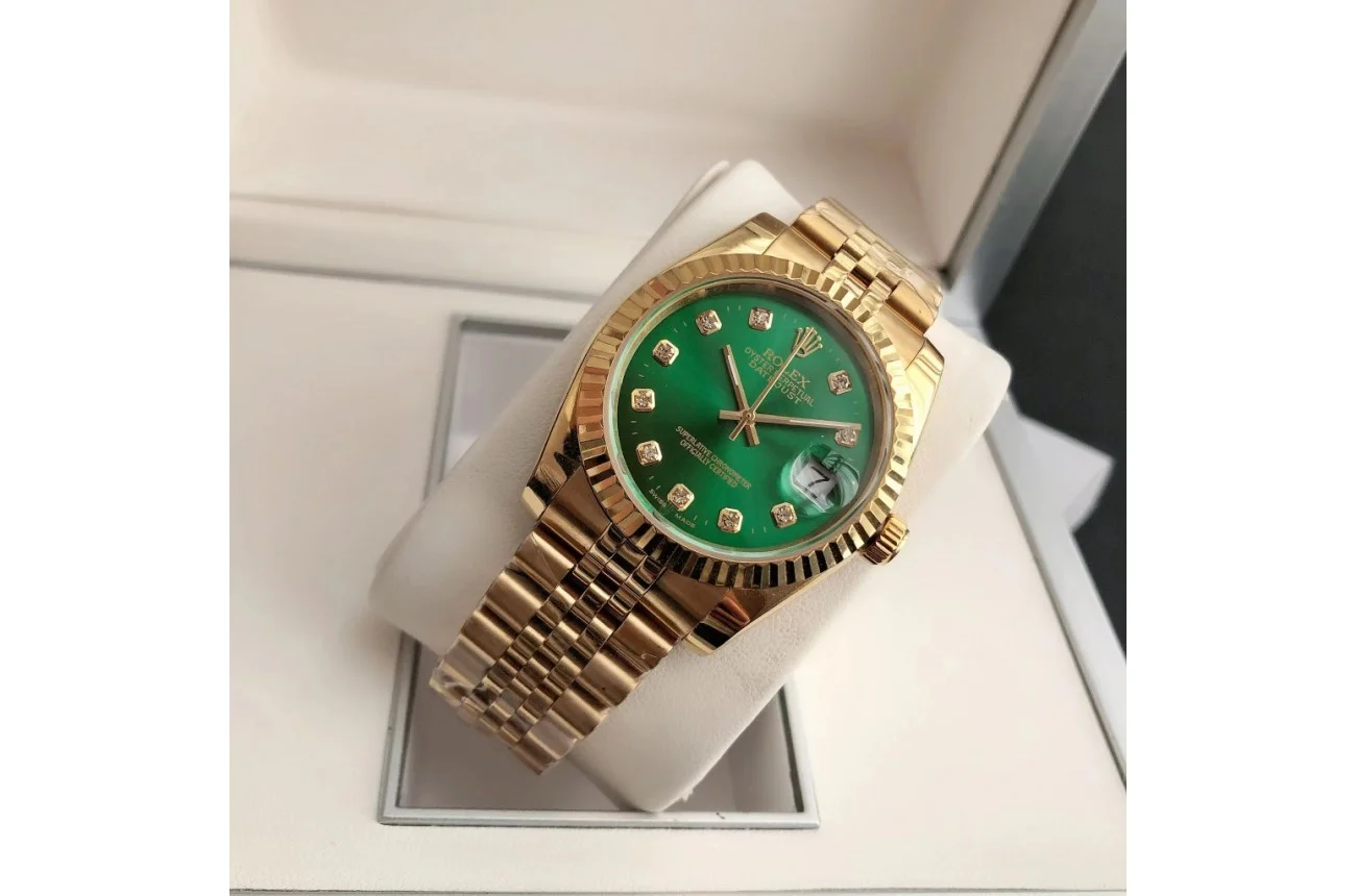 Couple Watches Rolex Datejust 36/28mm RG/RG Jub Green/Dial - gallery