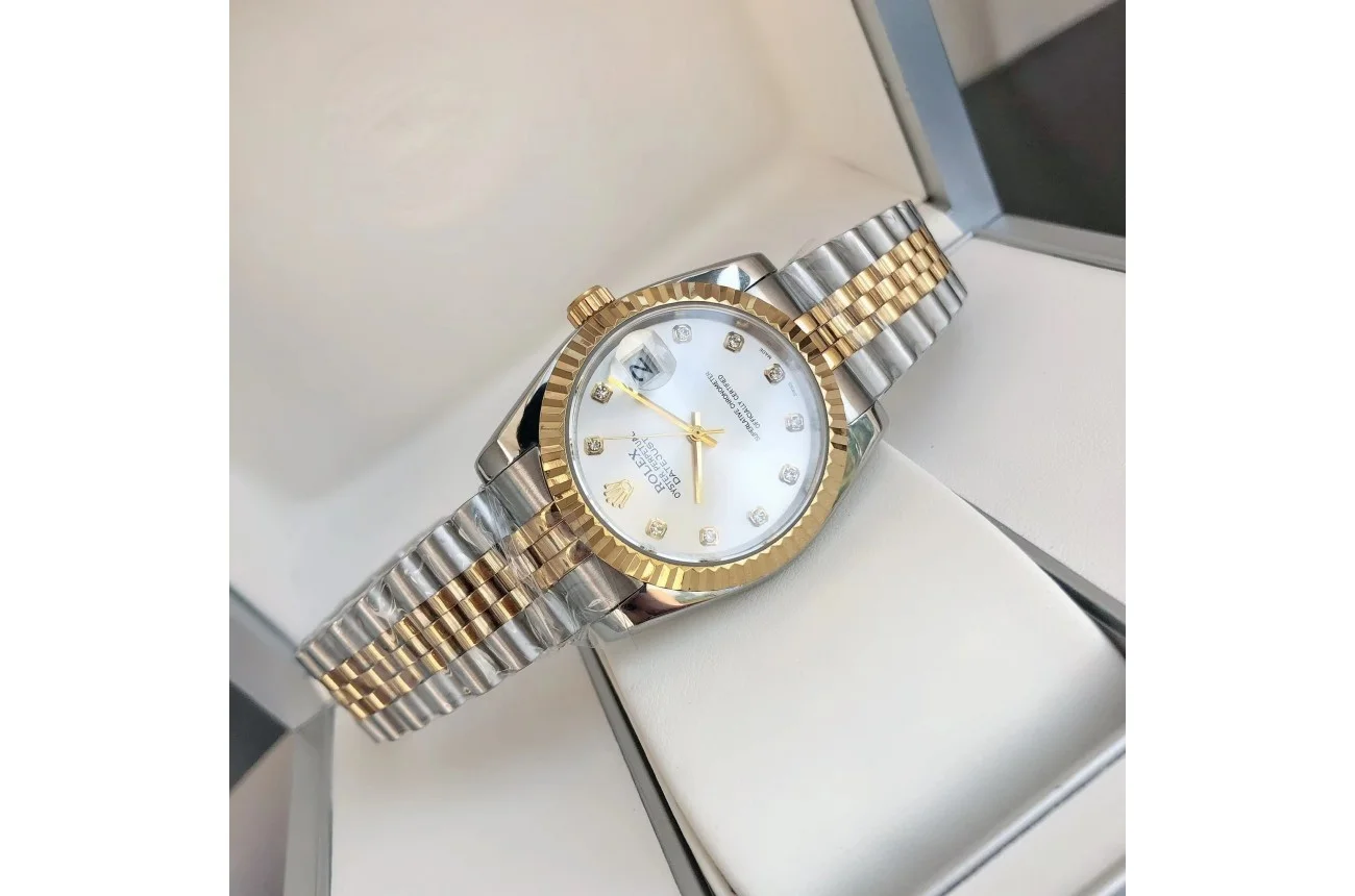 Couple Watches Rolex Datejust 36/28mm RG/SS Jub Sliver/Dia - gallery