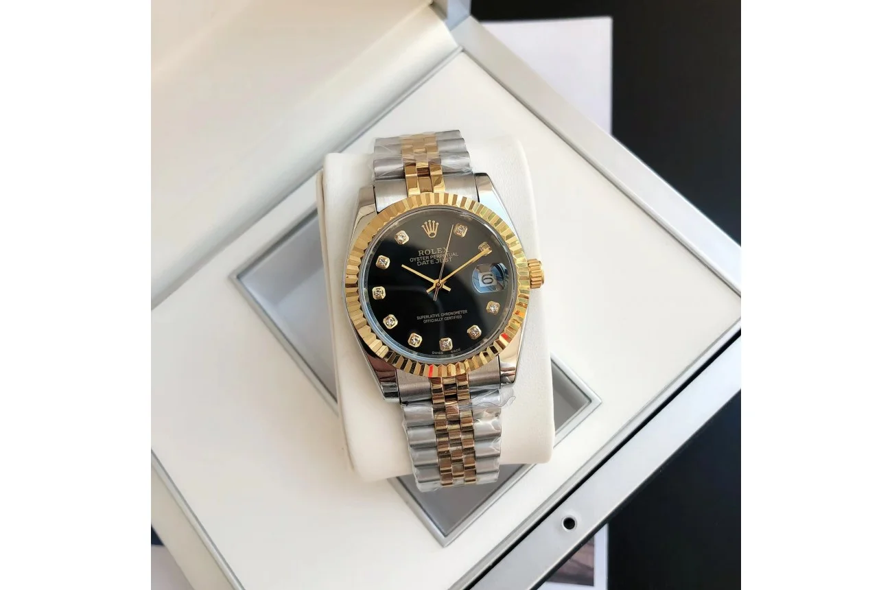 Couple Watches Rolex Datejust 36/28mm RG/SS Jub Black/Dia - gallery