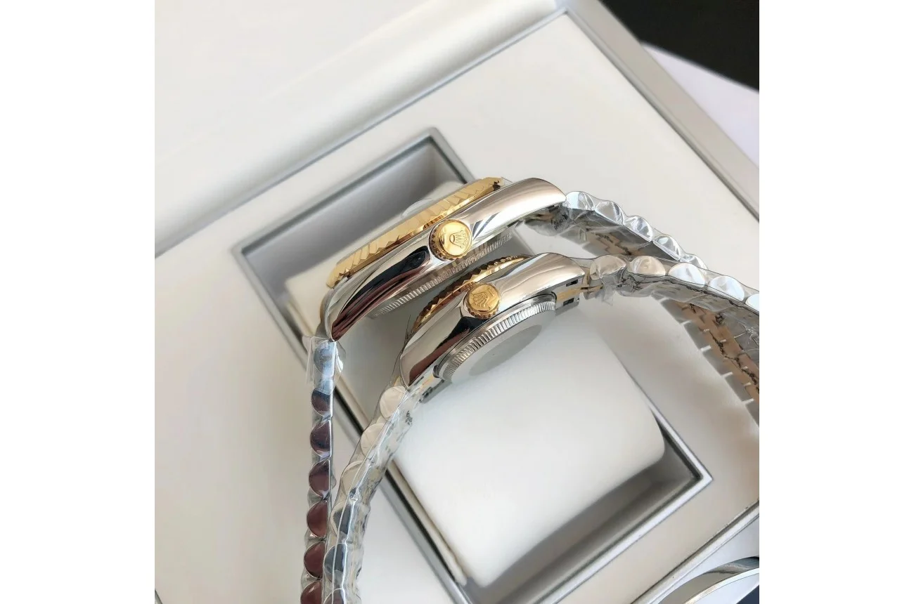 Couple Watches Rolex Datejust 36/28mm RG/SS Jub Sliver/Dia - gallery