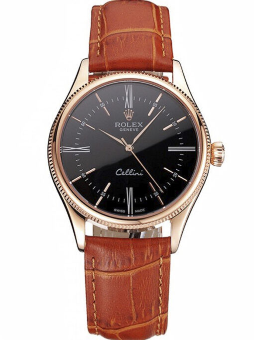 Rolex Cellini 38mm Black Dial REP016794